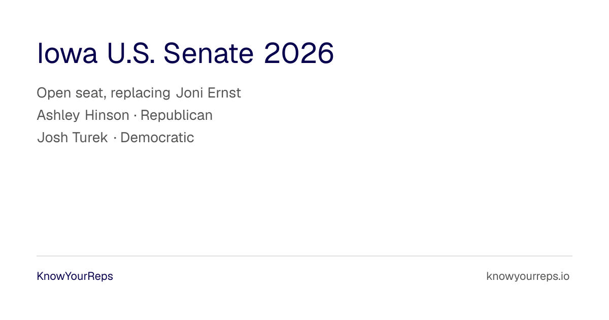 Iowa Senate Candidates 2026: Who's Running to Replace Joni Ernst