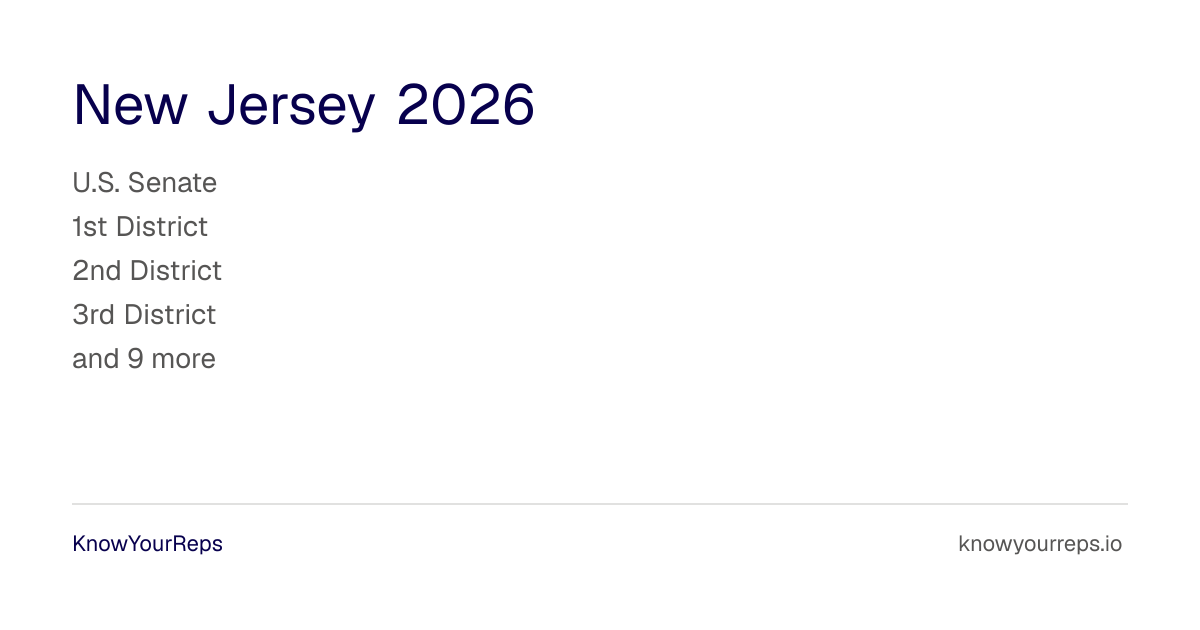 New Jersey 2026 Midterm Elections: Senate & House Candidates