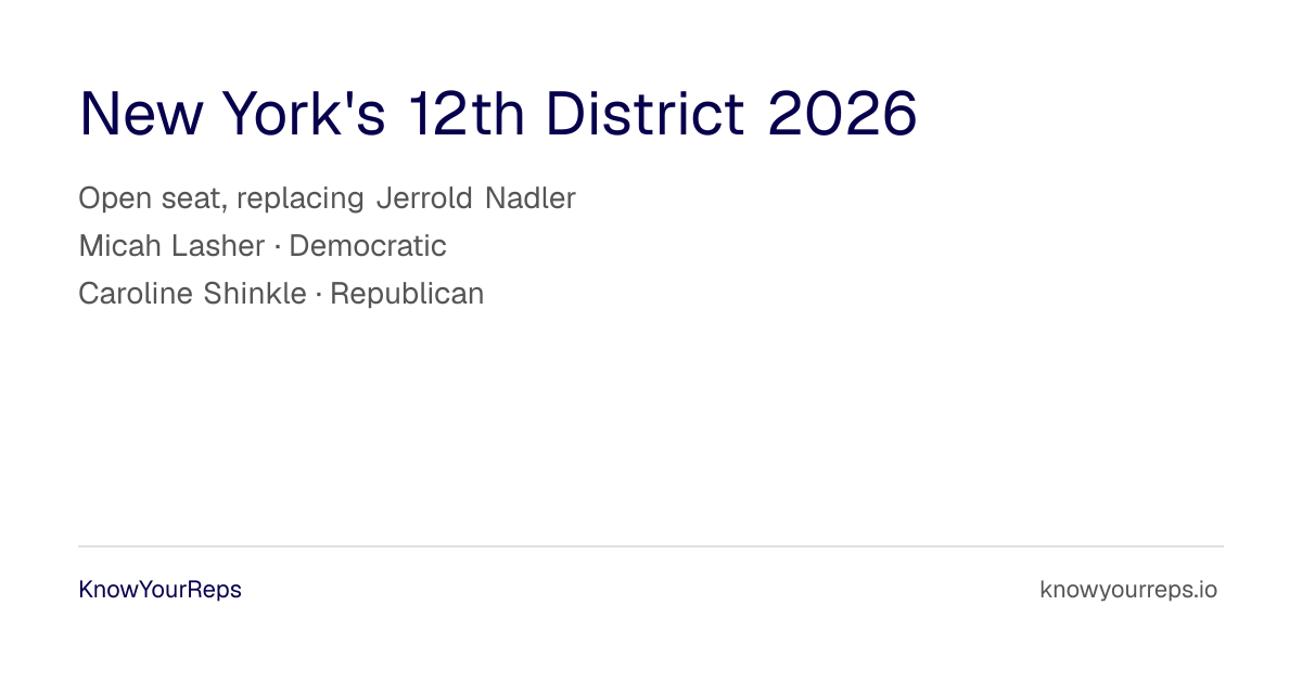 New York's 12th District Candidates 2026 (NY-12)