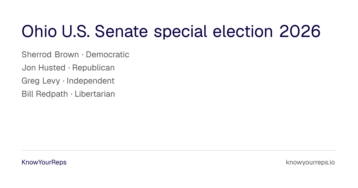 Ohio Senate Candidates 2026: Who's Running Against Husted