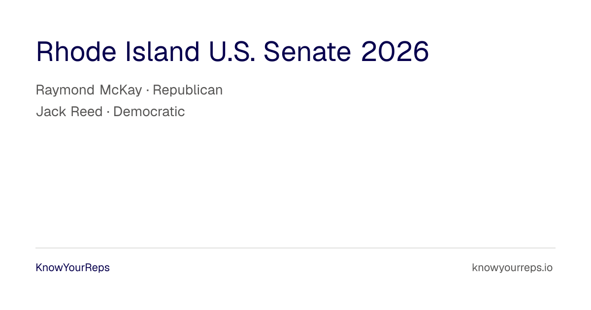 Rhode Island Senate Candidates 2026: Who's Running Against Reed